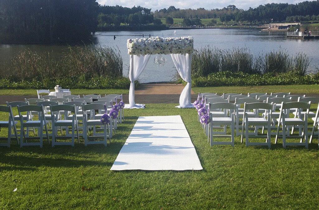 Arc of Pines, wedding set up